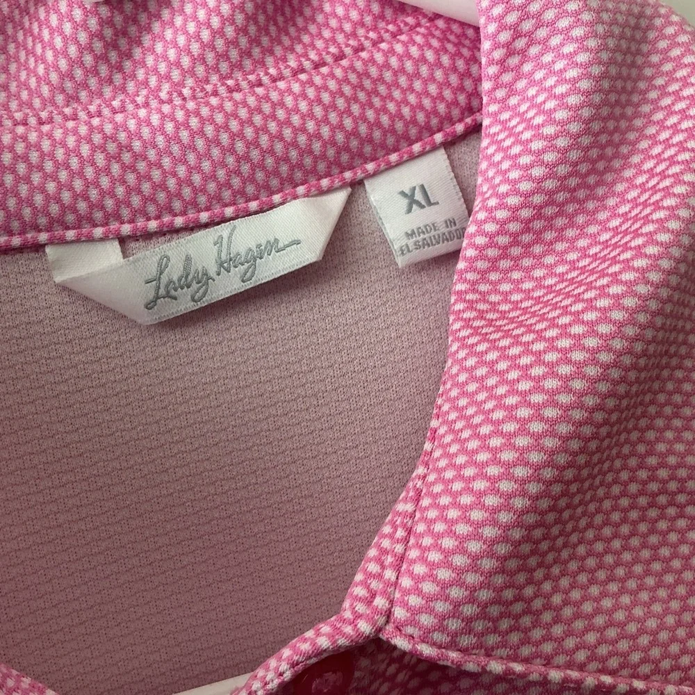 ⛳️ Lady Hagen Pink Button Down Shirt - XL - Picture 3 of 7